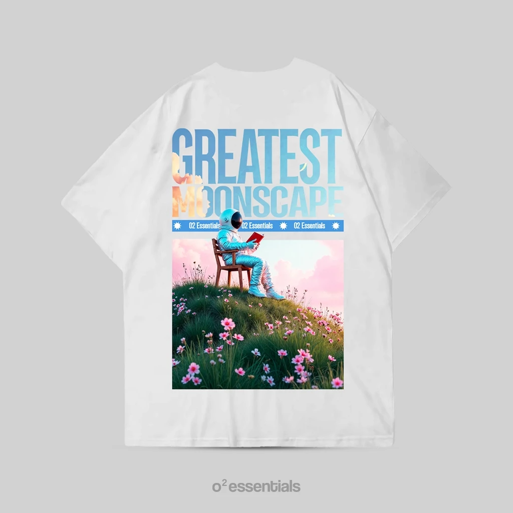 Oversized T-Shirt – Moon Scape White Back