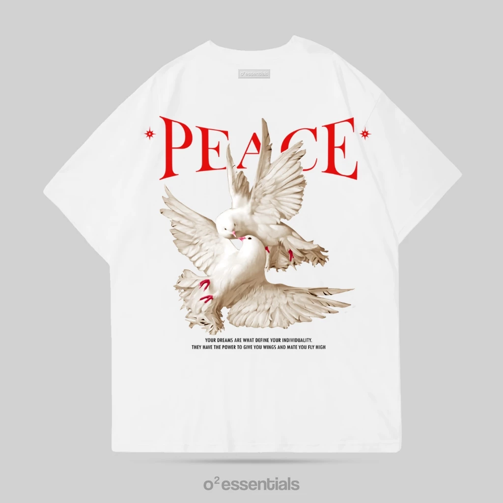 Oversized T-Shirt – Peace Dove White Back